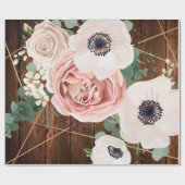 60lb Umschlagpapier Roll Geometric Garden Rose Geschenkpapier (Flach)