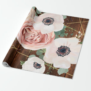 60lb Umschlagpapier Roll Geometric Garden Rose Geschenkpapier