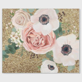 60lb Umschlagpapier Roll Geometric Garden Rose Geschenkpapier (Flach)