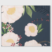 60lb Wrapping Paper Roll Baby Pink Cosmos on Navy Geschenkpapier (Flach)