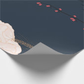 60lb Wrapping Paper Roll Baby Pink Cosmos on White Geschenkpapier (Ecke)