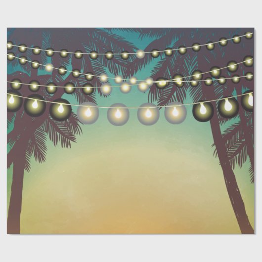 60lb Wrapping Paper Roll Beach Sunset Palm Tree St Geschenkpapier (Flach)