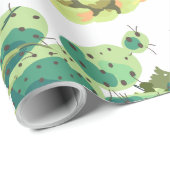 60lb Wrapping Paper Roll Bohemisch Cactus succulen Geschenkpapier (Rolleneckpunkt)