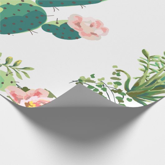 60lb Wrapping Paper Roll Bohemisch Cactus succulen Geschenkpapier (Ecke)