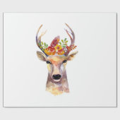 60lb Wrapping Paper Roll boho Hirsch Buck Head Bro Geschenkpapier (Flach)