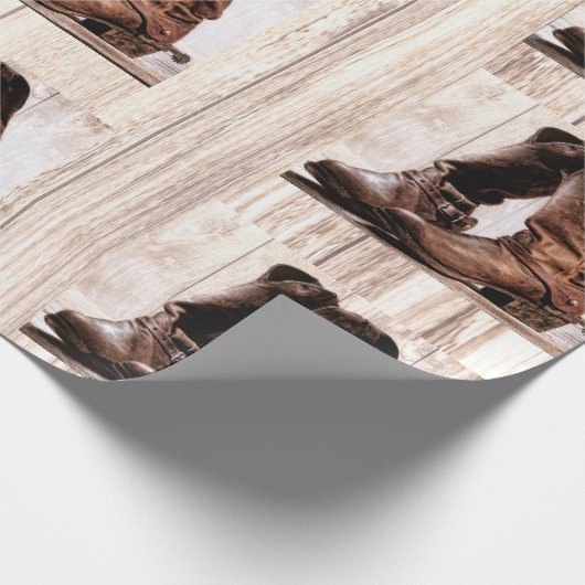 60lb Wrapping Paper Roll bootet Land rustikal West Geschenkpapier (Ecke)