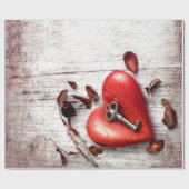 60lb Wrapping Paper Roll Country Holzschlüssel für Geschenkpapier (Flach)