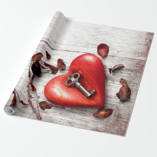 60lb Wrapping Paper Roll Country Holzschlüssel für Geschenkpapier (Ungerollt)