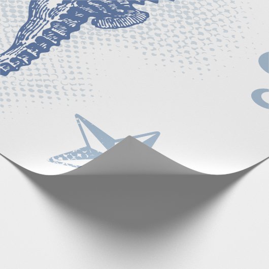 60lb Wrapping Paper Roll Seepferd Ocean Beach Geschenkpapier (Ecke)