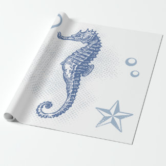 60lb Wrapping Paper Roll Seepferd Ocean Beach Geschenkpapier
