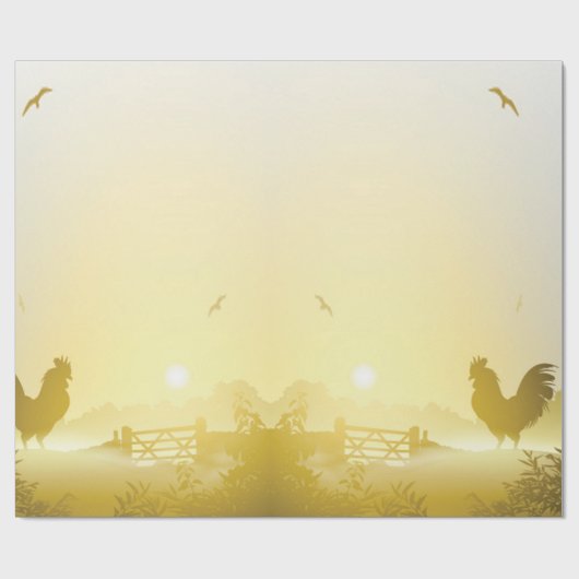 60lb Wrapping Paper Roll Sunny Morning Farm Countr Geschenkpapier (Flach)