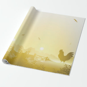 60lb Wrapping Paper Roll Sunny Morning Farm Countr Geschenkpapier