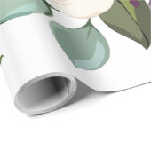 60lb Wrapping Paper Roll White Roses Gold Geometri Geschenkpapier (Rolleneckpunkt)