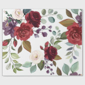 60lb Wrapping Paper Roll White Roses Gold Geometri Geschenkpapier (Flach)