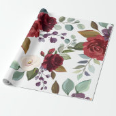 60lb Wrapping Paper Roll White Roses Gold Geometri Geschenkpapier (Ungerollt)