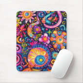 60s 70s Hippy Hippie Psychedelic Mousepad (Mit Mouse)