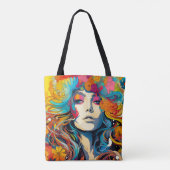 60s 70s Hippy Woman Psychedelic Hippie Tasche (Rückseite)
