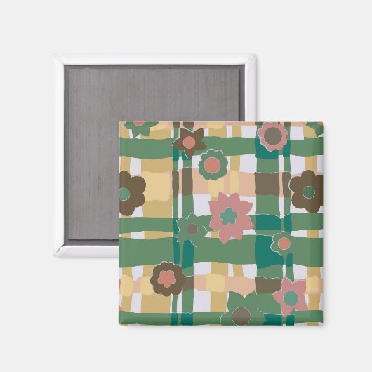 60s 70s Wallpaper Magnet (Vorderseite/Rückseite)