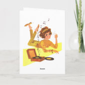 60's Music Girl Happy Geburtstag Karte (Rückseite)