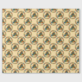 60s Music in Retro Color on Beige Geschenkpapier (Flach)