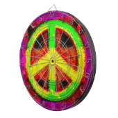 60's Peace Sign Retro Art Dart Board Dartscheibe (Vorderseite rechts)