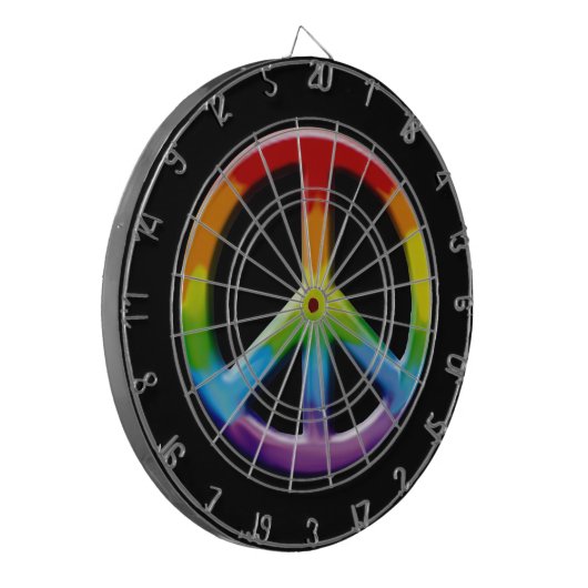 60's Peace Sign Retro Art Dart Board Dartscheibe (Vorderseite Links)