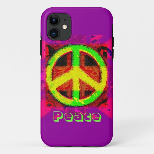 60's Peace Sign Retro Art iPhone Fall Case-Mate iPhone Hülle (Rückseite)