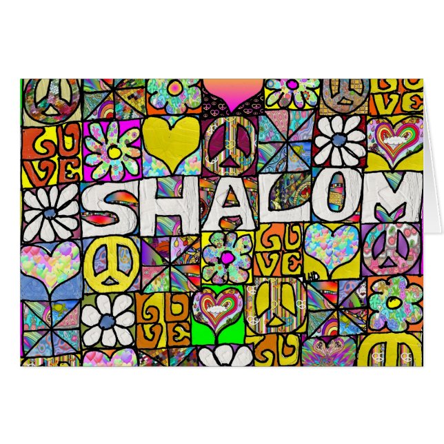 60s Psychedelic Shalom LOVE (Vorderseite (Horizontal))