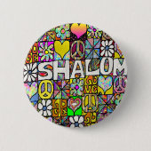 60s Psychedelic Shalom LOVE Button (Vorderseite)