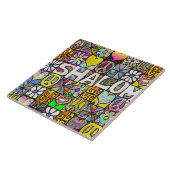 60s Psychedelic Shalom LOVE Fliese (Seite)