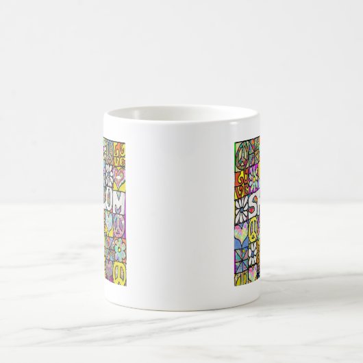 60s Psychedelic Shalom LOVE Kaffeetasse (Mittel)