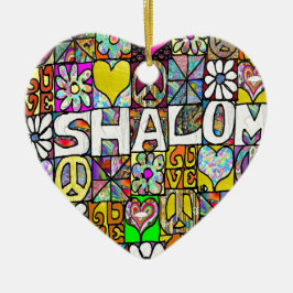 60s Psychedelic Shalom LOVE Keramik Ornament