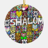 60s Psychedelic Shalom LOVE Keramik Ornament (Vorne)