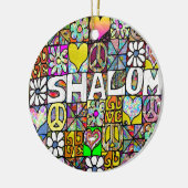 60s Psychedelic Shalom LOVE Keramik Ornament (Links)