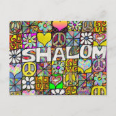 60s Psychedelic Shalom LOVE Postkarte (Vorderseite)