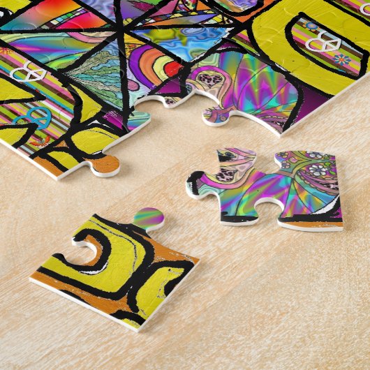 60s Psychedelic Shalom LOVE Puzzle (Seite)