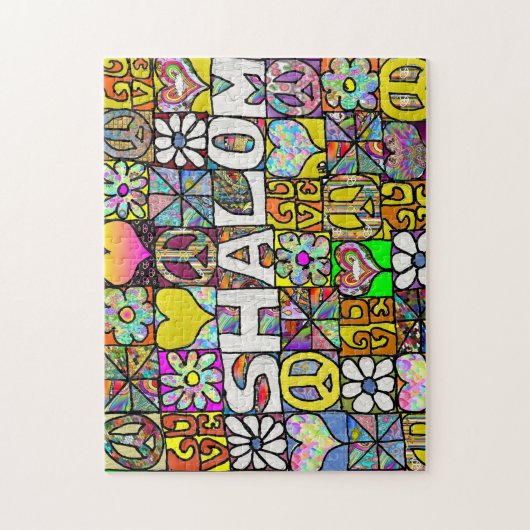 60s Psychedelic Shalom LOVE Puzzle (Vertikal)