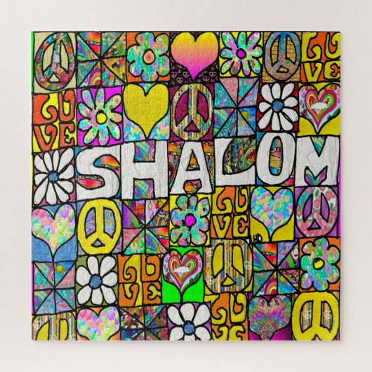 60s Psychedelic Shalom LOVE Puzzle (Vertikal)