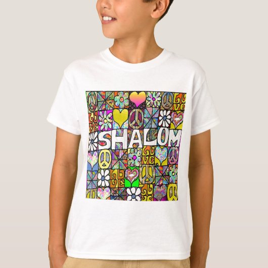 60s Psychedelic Shalom LOVE T-Shirt (Vorderseite)
