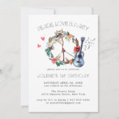 60s Themed Birthday Party Boho Einladung (Vorderseite)