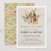 60s Themed Birthday Party Boho Einladung (Vorne/Hinten)