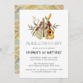 60s Themed Birthday Party Boho Einladung (Vorne/Hinten)