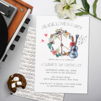 60s Themed Birthday Party Boho Einladung
