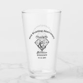 60th Anniversary Diamond Wedding Gift Personalized Glas (Rückseite)