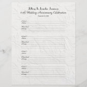 60th Anniversary Party Guest Book Sign-In Page (Vorderseite)
