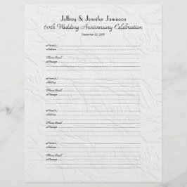 60th Anniversary Party Guest Book Sign-In Page