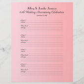 60th Anniversary Party Guest Book Sign-In Page (Vorderseite)