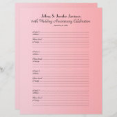 60th Anniversary Party Guest Book Sign-In Page (Vorne/Hinten)