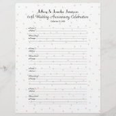 60th Anniversary Party Guest Book Sign-In Page (Vorderseite)