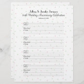 60th Anniversary Party Guest Book Sign-In Page (Vorne/Hinten)